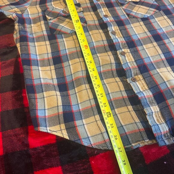 The Mens Shop Casual Button Down Mens Large Acrylic Plaid Flannel Dress Shirt - Picture 6 of 8